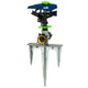 Deluxe Plastic Pulsating Sprinkler on In-Series 3-Prong Step Spike