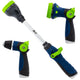 Thumb Control 8-Pattern and Adjustable Nozzle with Mini Water Wand (3-Pack)